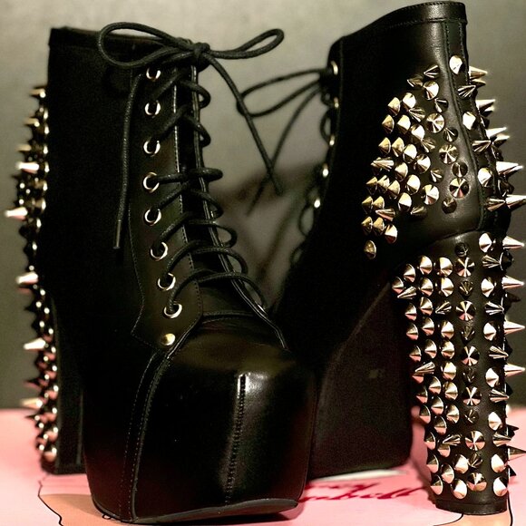 Jeffrey Cambell Spike Studded Boot Heel Platform - Picture 3 of 5